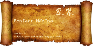 Bonfert Nóna névjegykártya